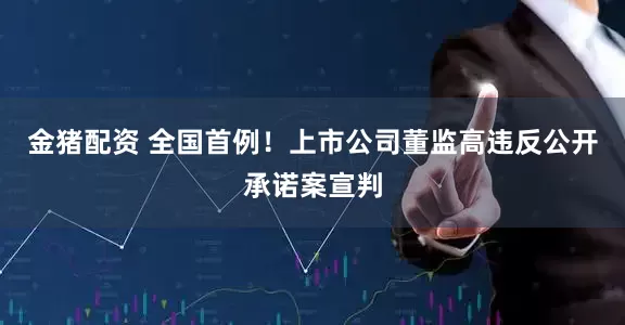 金猪配资 全国首例！上市公司董监高违反公开承诺案宣判
