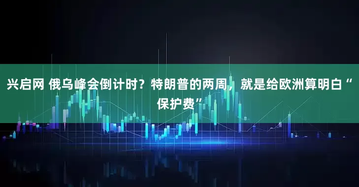 兴启网 俄乌峰会倒计时?特朗普的两周,就是给欧洲算明白“保护费”